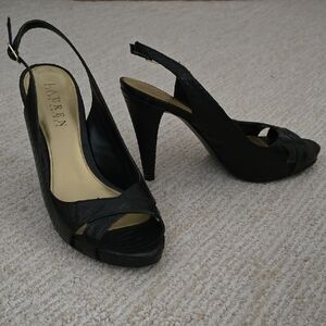 Ralph Lauren Black Slingback Heels